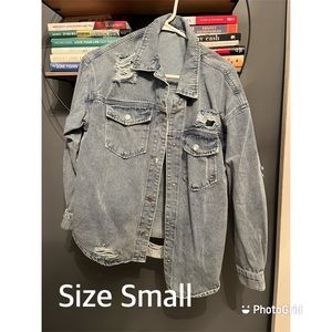 Distressed Oversized Jean Jacket